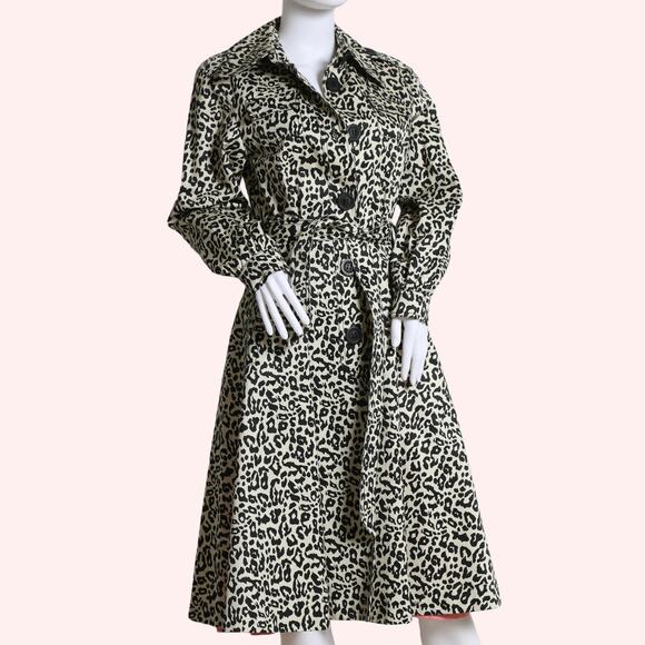 MANOUSH Cream Animal Print Trench Coat w/Tags - Picture 7 of 10
